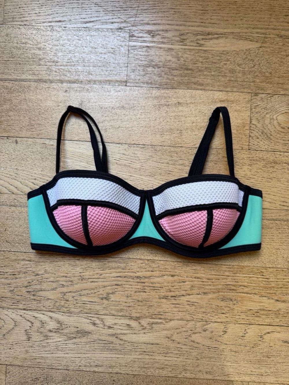Colorblock Pink & Mint Underwire Bikini Top